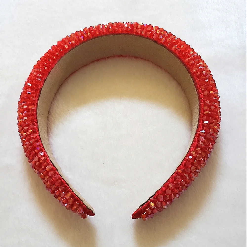 Red Rhinestone Bead Headband - Picture 1 of 6